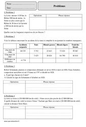 Problèmes soustractifs - Exercices corrigés - Calcul - Mathématiques : 7ème Harmos - PDF à imprimer