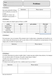 Problèmes de division - Exercices corrigés - Calcul - Mathématiques : 7ème Harmos - PDF à imprimer