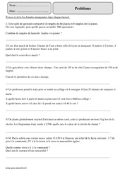 Trouver les données manquantes - Problèmes - Exercices corrigés - Mathématiques : 7ème Harmos - PDF à imprimer