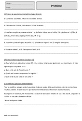 Trouver la question - Problèmes - Exercices corrigés - Mathématiques : 7ème Harmos - PDF à imprimer