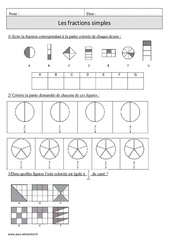 Fractions simples - Exercices corrigés - Numération - Mathématiques : 6ème Harmos - PDF à imprimer