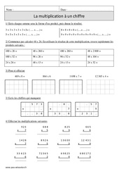 Multiplication à 1 chiffre + sens - Exercices corrigés - Calcul - Mathématiques : 6ème Harmos - PDF à imprimer