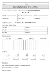 Multiplication à 2 chiffres - Exercices corrigés - Calcul - Mathématiques : 6ème Harmos - PDF à imprimer