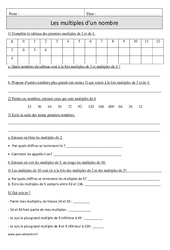 Multiples d'un nombre - Exercices corrigés - Calcul - Mathématiques : 6ème Harmos - PDF à imprimer