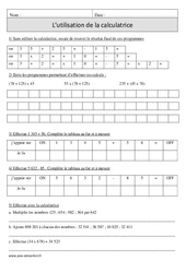 Utilisation de la calculatrice - Exercices corrigés - Calcul - Mathématiques : 6ème Harmos - PDF à imprimer