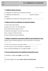 Compléments circonstanciels - Exercices corrigés - Grammaire : 7ème Harmos - PDF à imprimer