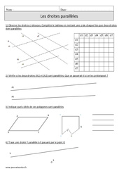 Droites parallèles - Exercices corrigés - Géométrie - Mathématiques : 6ème Harmos - PDF à imprimer