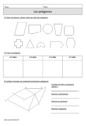 Polygones - Exercices corrigés - Géométrie - Mathématiques : 6ème Harmos - PDF à imprimer