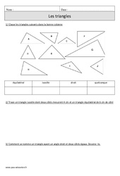 Triangles - Exercices corrigés - Géométrie - Mathématiques : 6ème Harmos - PDF à imprimer