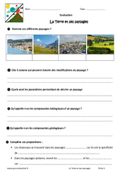 La Terre et ses paysages - Examen Evaluation - Bilan : 8ème Harmos - PDF à imprimer