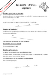 Qu'est - ce qu'un point, une droite, un segment? : 3eme, 4ème, 5ème, 6ème, 7ème Harmos - PDF à imprimer