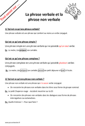 Qu'est - ce qu'une phrase verbale et une phrase non verbale ? : 5ème, 6ème, 7ème Harmos - PDF à imprimer