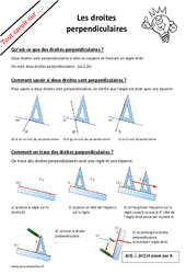 Comment reconnaître une droite perpendiculaire ? : 5ème, 6ème, 7ème Harmos - PDF à imprimer