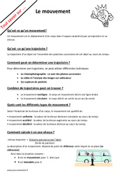 Qu’est - ce qu’un mouvement ? : 6ème, 7ème Harmos - PDF à imprimer