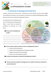 Développement durable - Exercices : 8ème Harmos - PDF à imprimer