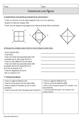 Construire une figure - Exercices corrigés - Géométrie - Mathématiques : 6ème Harmos - PDF à imprimer