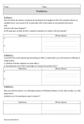 Additifs - Soustractifs - Exercices corrigés - Problèmes de calculs - Mathématiques : 6ème Harmos - PDF à imprimer