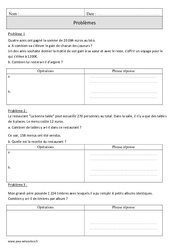 Divisions - Problèmes - Exercices corrigés - Problèmes de calculs - Mathématiques : 6ème Harmos - PDF à imprimer