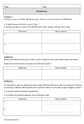 Soustractifs - Exercices corrigés - Problèmes de calculs - Mathématiques : 6ème Harmos - PDF à imprimer