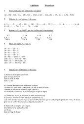 Addition - Exercices - Calcul - Mathématiques : 6ème Harmos - PDF à imprimer