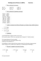 Division à 2 chiffres - Exercices - Calcul - Mathématiques : 6ème Harmos - PDF à imprimer