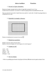 Surfaces - Aires - Mesures - Exercices - Mathématiques : 6ème Harmos - PDF à imprimer