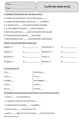 [i] - Fin des noms - Exercices corrigés - Orthographe : 7ème Harmos - PDF à imprimer