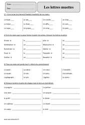 Lettres muettes - Exercices corrigés - Orthographe : 7ème Harmos - PDF à imprimer