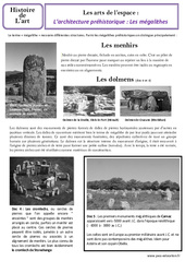 Architecture préhistorique - Arts de l'espace - Histoire de l'art : 5ème Harmos - PDF à imprimer