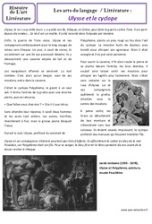 Ulysse et le cyclope - Art du langage - Histoire des arts : 5ème Harmos - PDF à imprimer