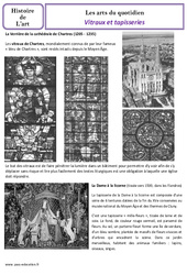 Vitraux et tapisseries au moyen âge - Arts du quotidien - Histoire des arts : 6ème Harmos - PDF à imprimer