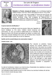 Architecture militaire - Fortifications Vauban - Arts de l’espace - Histoire des arts - Temps modernes : 6ème, 7ème Harmos - PDF à imprimer