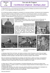 Architecture religieuse - Basiliques - Arts de l’espace - Histoire des arts - Temps modernes : 6ème, 7ème Harmos - PDF à imprimer