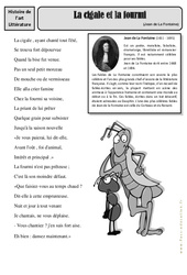 La cigale et la fourmi - Jean de La Fontaine - Arts du langage - Histoire des arts : 6ème, 7ème Harmos - PDF à imprimer