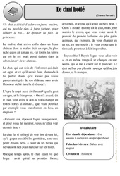 Le chat botté - Charles Perrault - Conte - Arts du langage - Histoire des arts : 6ème Harmos - PDF à imprimer