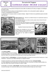 Architecture urbaine du XXe à nos jours - Arts de l'espace - Histoire des arts : 7ème Harmos - PDF à imprimer