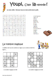 Rentrée ludique - Jeux : 6ème, 7ème Harmos - PDF à imprimer