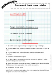 Comment bien tenir son cahier - Méthodologie : 5ème, 6ème, 7ème Harmos - PDF à imprimer