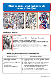 Mon prénom à la manière de Jean Dubuffet - Arts plastiques : 5ème, 6ème, 7ème Harmos - PDF à imprimer