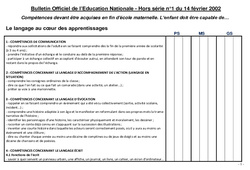 Grille de compétences maternelle - Documents officiels : 1ère, 2ème Harmos - PDF à imprimer