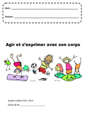 Agir et s'exprimer avec son corps - Page de garde : 1ère, 2ème Harmos - PDF à imprimer