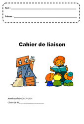 Cahier de liaison - Page de garde : 1ère, 2ème Harmos - PDF à imprimer