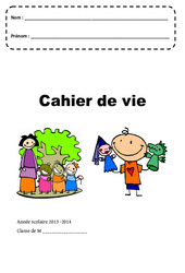 Cahier de vie - Page de garde : 1ère, 2ème Harmos - PDF à imprimer