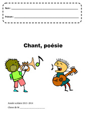 Chant - Poésie - Page de garde : 1ère, 2ème Harmos - PDF à imprimer