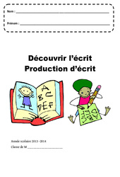 Découvrir l'écrit - Production d'écrit - Page de garde : 1ère, 2ème Harmos - PDF à imprimer