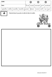 Puzzle - Jeux de la rentrée : 1ère, 2ème Harmos - PDF à imprimer