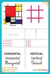 Affiche graphisme - Lignes horizontales et verticales - Petite, moyenne, et  : 1ère, 2ème Harmos - PDF à imprimer