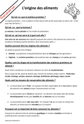 Quelle est l'origine des aliments ? : 6ème Harmos - PDF à imprimer