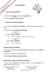 Qu'est - ce que le prédicat ? : 6ème, 7ème Harmos - PDF à imprimer