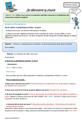Découvrir la souris - Séquence - Fiche de préparation : 5ème, 6ème, 7ème Harmos - PDF à imprimer